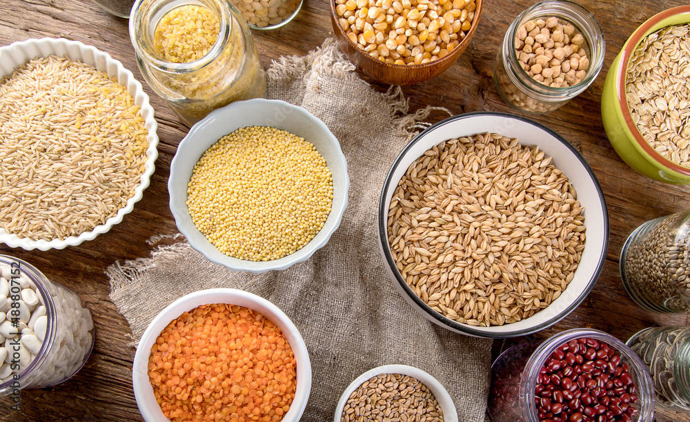 Ancient grains, seeds, beans
