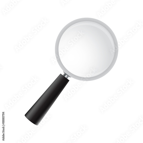 Magnifying glass on a white background. Vector realistic magnifi