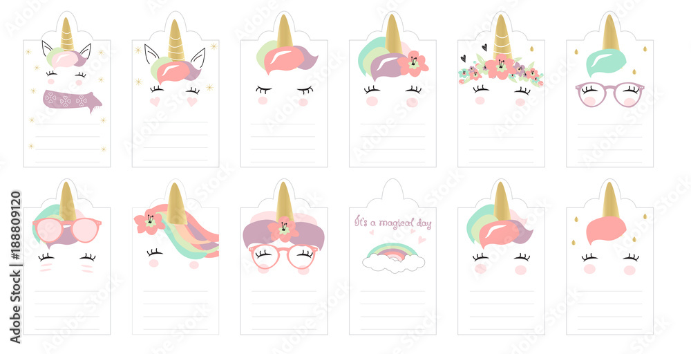 Cute Unicorn Calendar. Hand drawn kids doodle in vector Cute Unicorn Calendar. Hand drawn kids doodle in vector