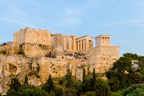ATHENS, GREECE - May 3, 2017: view of Historic Old Acropolis of Athens, Greece