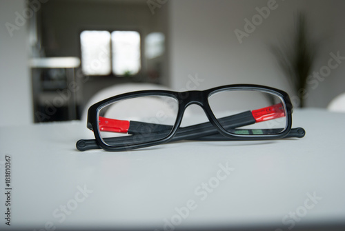 glasses on the white table