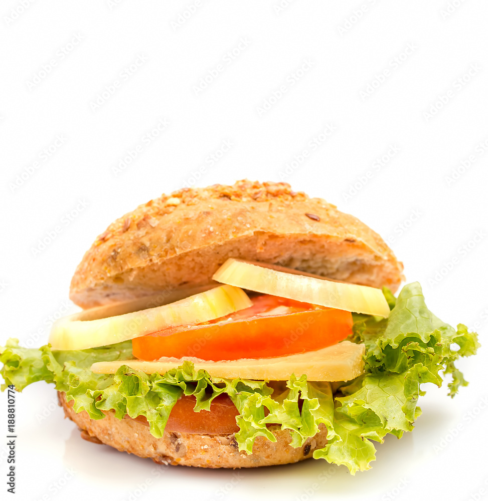 Cheese Sandwich Shows Delicatessen Dairy And Roll
