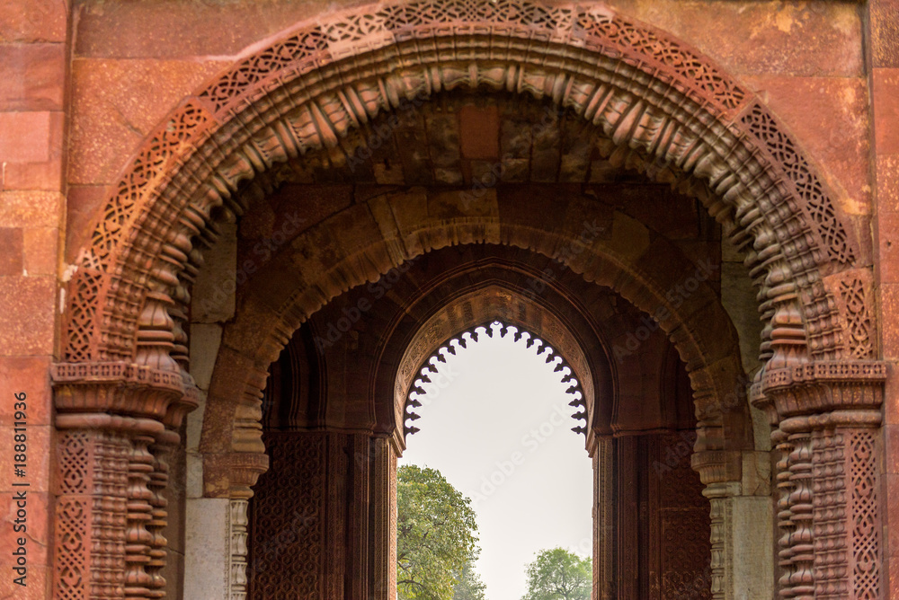 Gate at Qutb Minar, Delhi, India