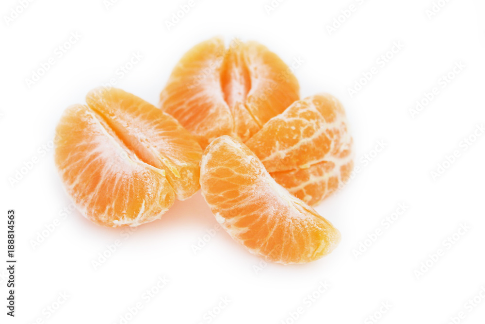Tangerines or clementine slice isolated on white background Tangerines or clementine slice isolated on white background
