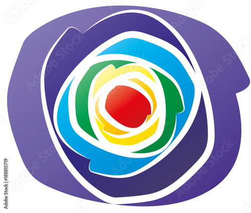 Logo in Chakrafarben, Regenbogen, Gebet, Meditation, Entspannung, Yoga, Mantra, Buddhismus
