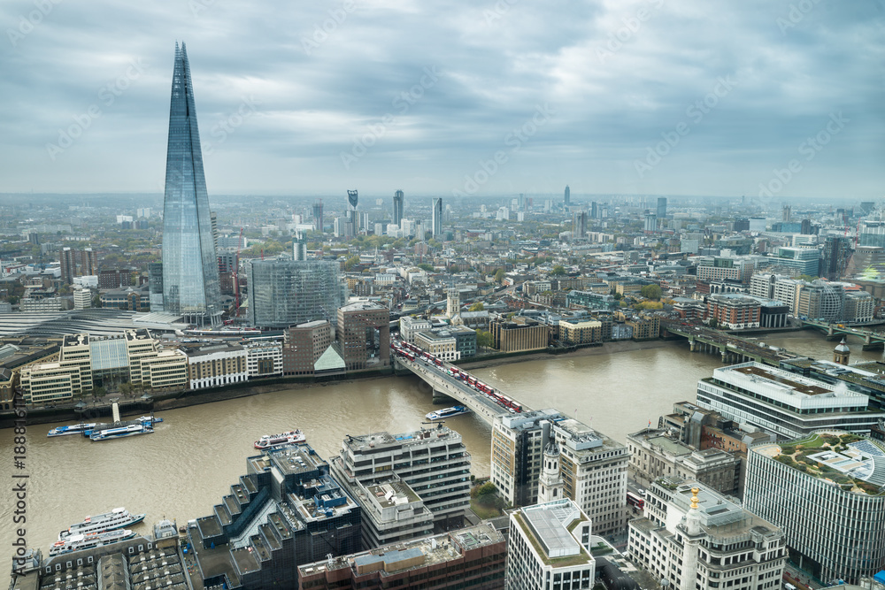 Fototapeta High Angle View Of London City Skyline