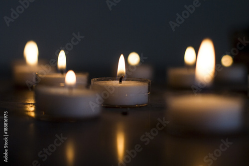 Tea Candles Isolated Middle flame