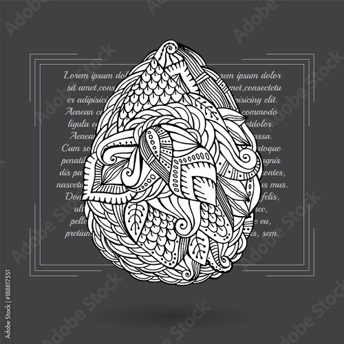 stock vector easter egg. cartoon doodle style.