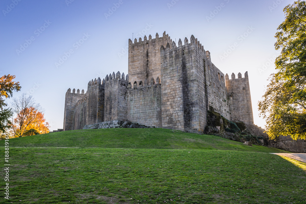 Medieval castle in Guimaraes city, Norte region of Portugal