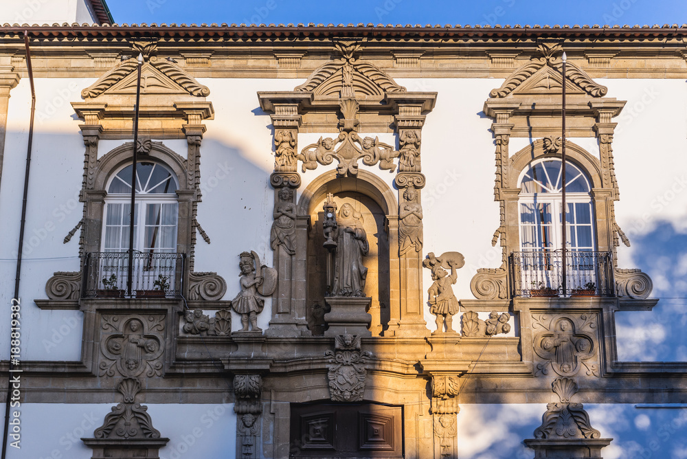 Fototapeta premium Former Saint Clara convent, today City Hall building in Guimaraes city, Norte region of Portugal