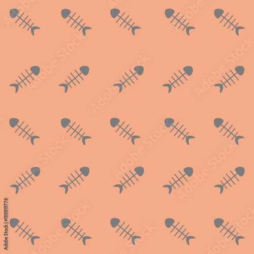 Fish bones on orang background