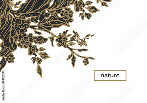 Vector template with coffee branch