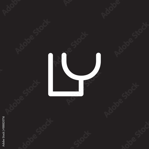 initial letter rounded logo modern white