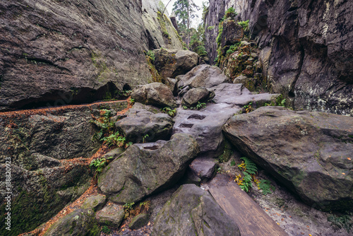 Little Hell gorge on Szczeliniec Wielki in Table Mountains National Park