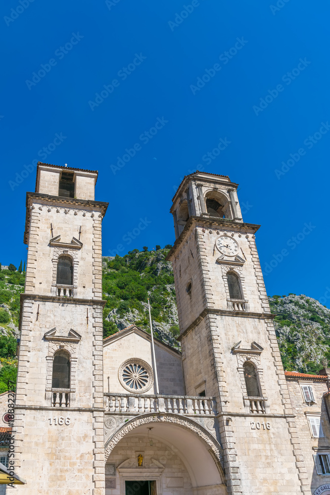 On the square in the city of Kotor is located the Cathedral of St. Typhon.