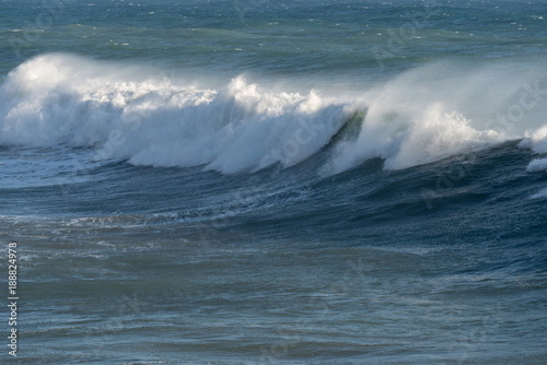 Waves breaking on the coast