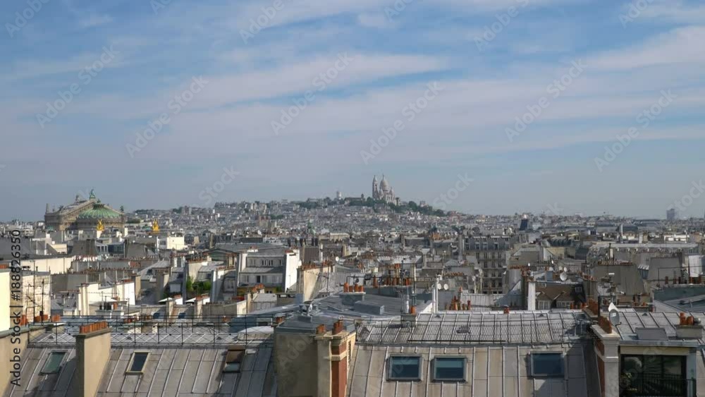 High quality video of aerial view on Sacre Coeur in Paris in 4k slow motion 60fps High quality video of aerial view on Sacre Coeur in Paris in 4k slow motion 60fps