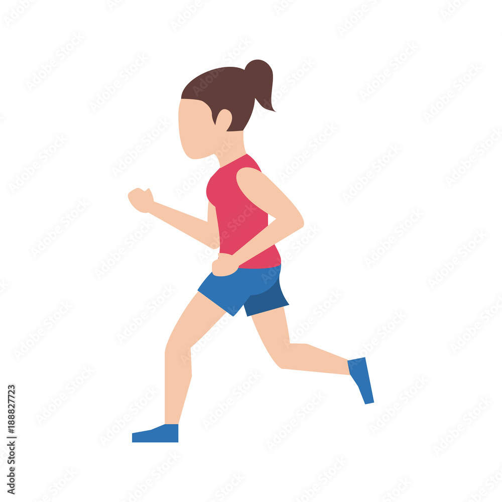 Fitness woman running icon vector illustration graphic design