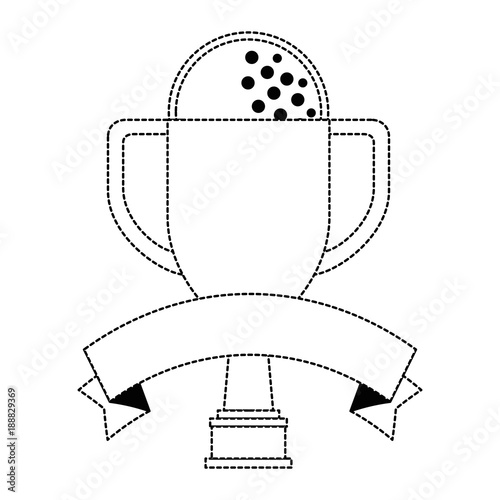 golf trophy cup championship award icon vector illustration design