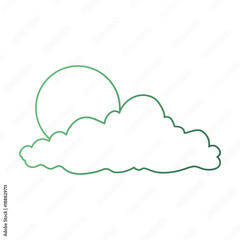summer sun with clouds vector illustration design
