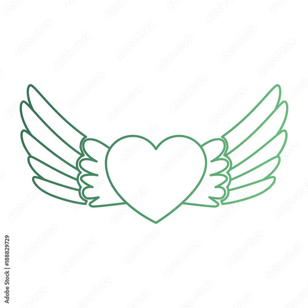heart with wings flying vector illustration design heart with wings flying vector illustration design