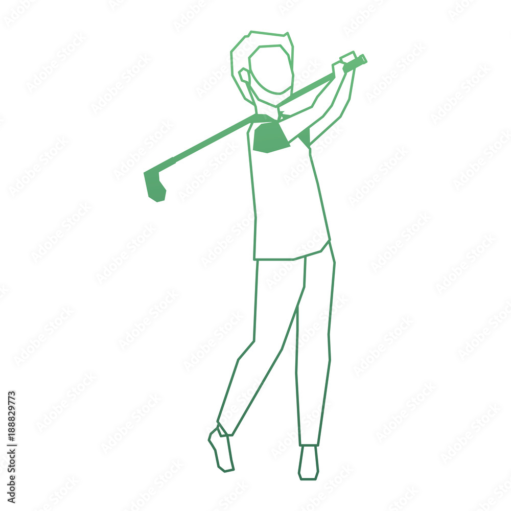 man golfer playing avatar vector illustration design man golfer playing avatar vector illustration design