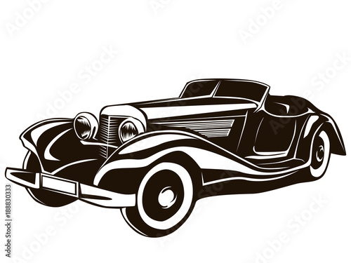 CAR VINTAGE POSTER ISOLATED
