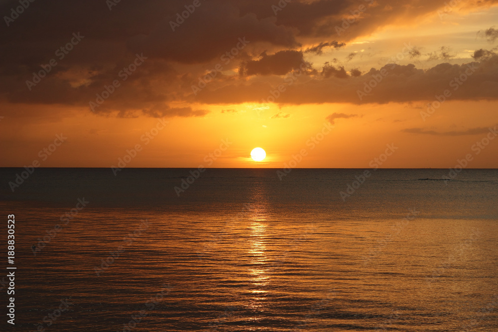 coucher de soleil, île maurice