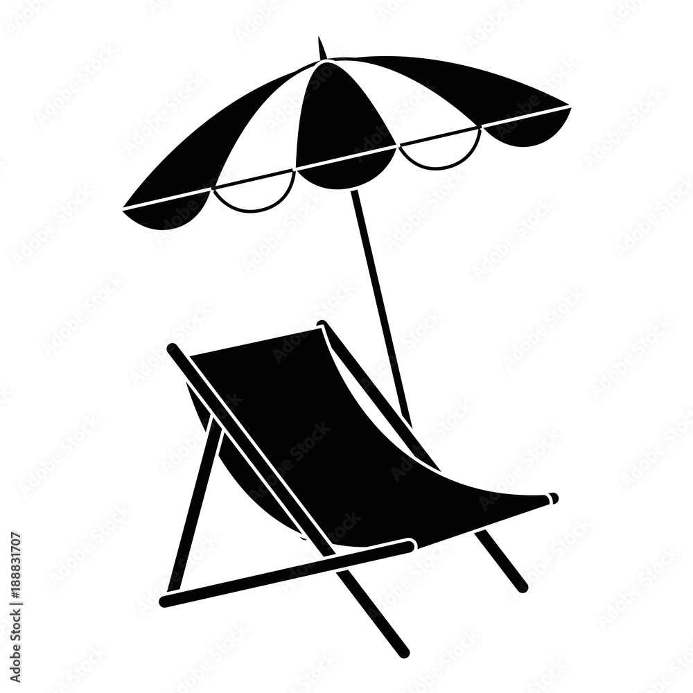 Beach Chair Vector Umbrella And Beach Chair Vector Cartoon Style