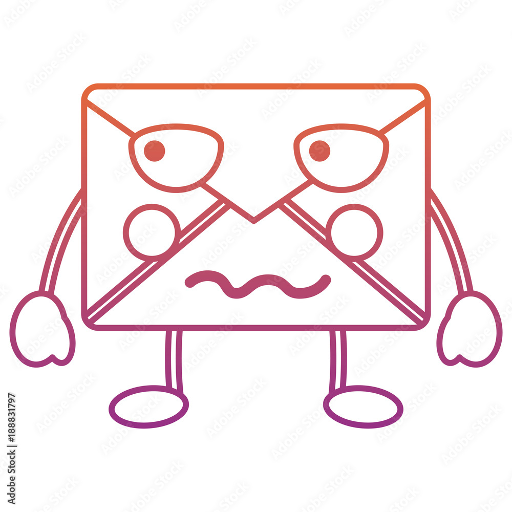 mail envelope kawaii character cartoon vector illustration blur line gradient design mail envelope kawaii character cartoon vector illustration blur line gradient design
