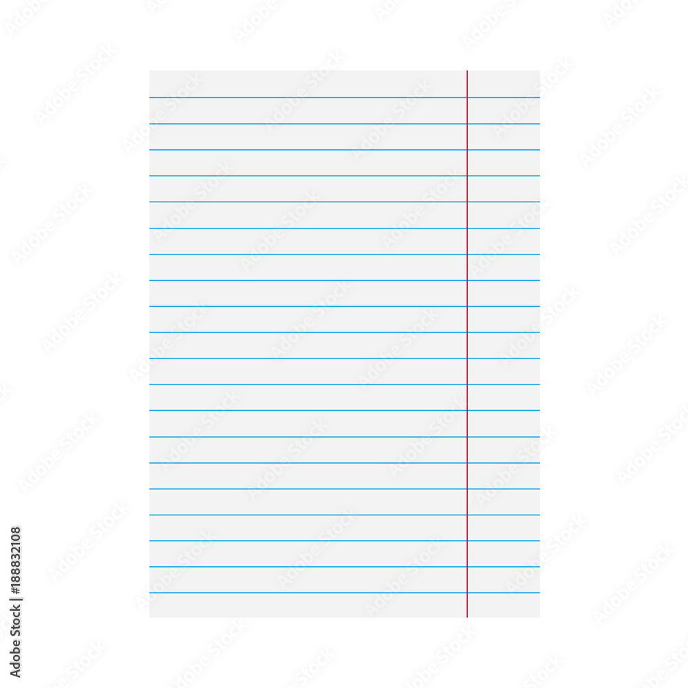 notebook lined paper sheet- vector illustration notebook lined paper sheet- vector illustration