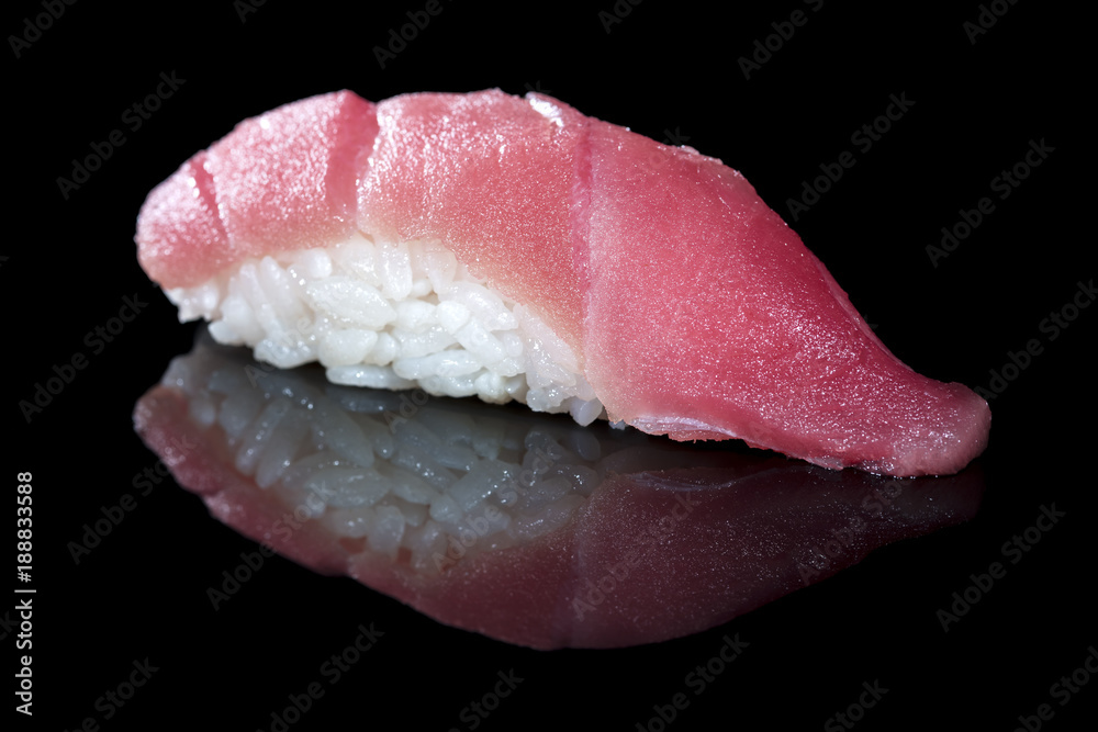 Japanese cuisine. Appetizing tuna and rice on light background Japanese cuisine. Appetizing tuna and rice on light background