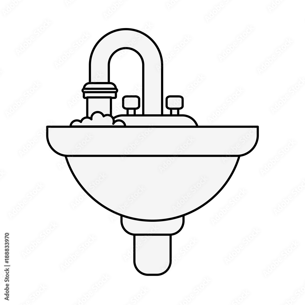 Bathroom sink isolated icon vector illustration graphic design