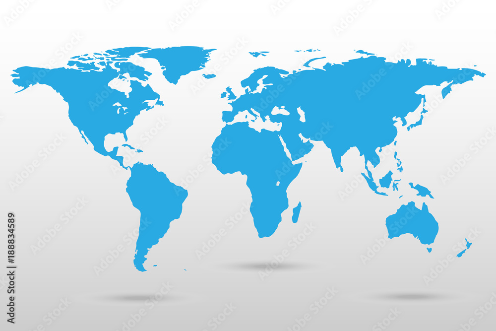 Map of the World isolated on white. Vector illustration. Map of the World isolated on white. Vector illustration.