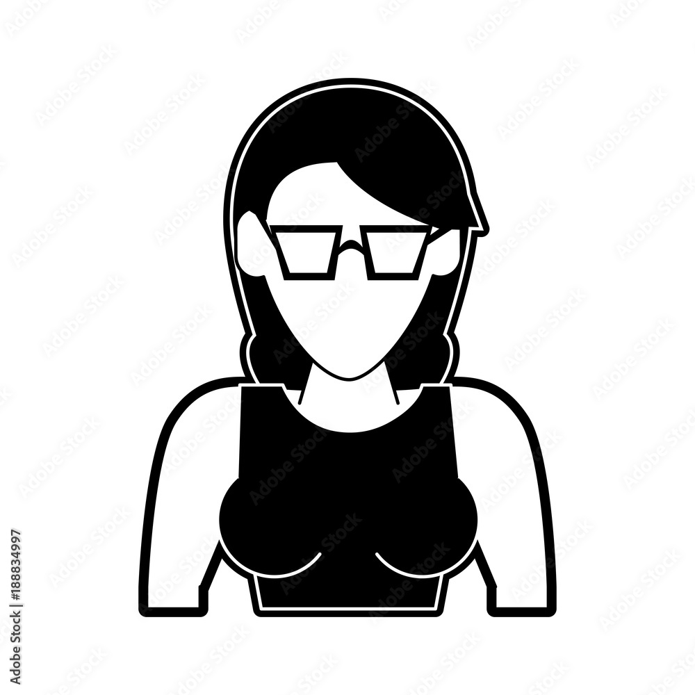 Woman faceless profile icon vector illustration graphic design