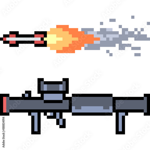 vector pixel art rocket launcher