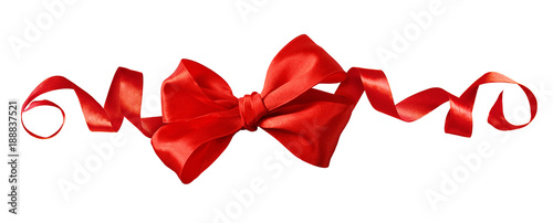 Red satin ribbon bow in a l...