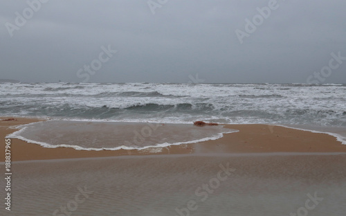Touristic beach of el Arenal during winter in the spanish island of Mallorca
