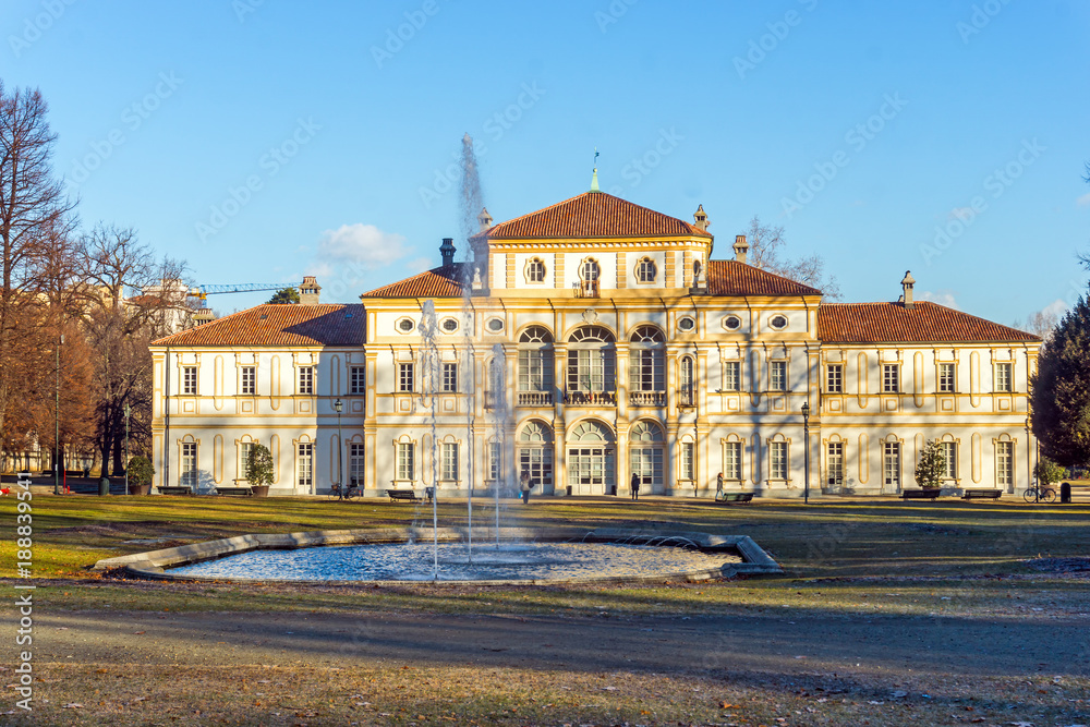 view of the park of villa della Tesoriera in Turin, Piedmont