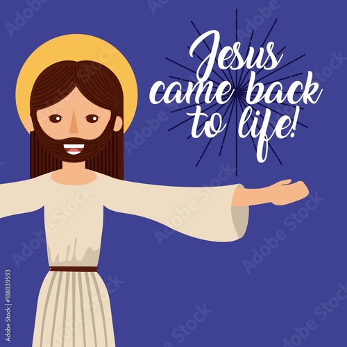 jesus come back to life catholic image vector illustration