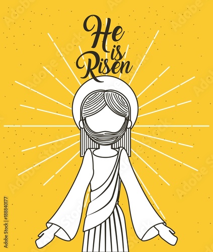 he is risen jesus christ religious poster vector illustration