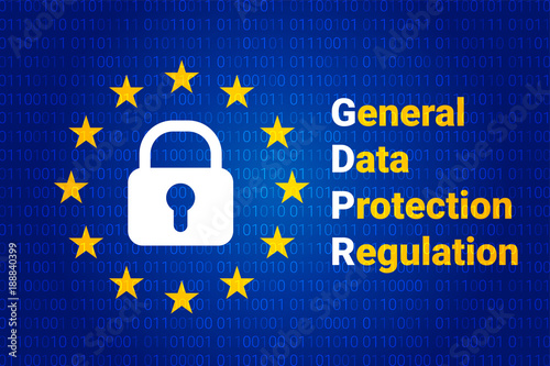 GDPR - General Data Protection Regulation. Text: Are you ready for GDPR. EU flag. Vector illustration