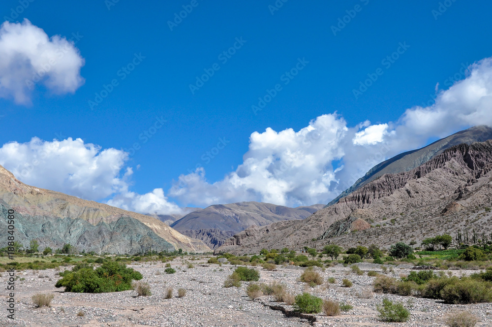 Spectacular mountains near Purmamarca in Argentina 