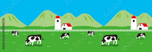 Illustration of Farm. / The right and the left connect.