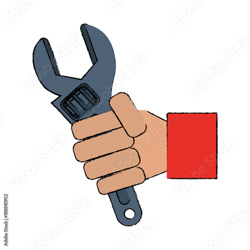 Hand with wrench icon vector illustration graphic design