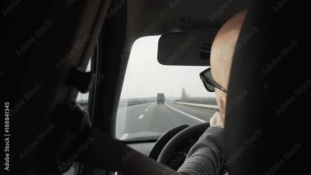 Driving on a Rural Road, Rear Passenger's Pov, Foreground Focus Driving on a Rural Road, Rear Passenger's Pov, Foreground Focus