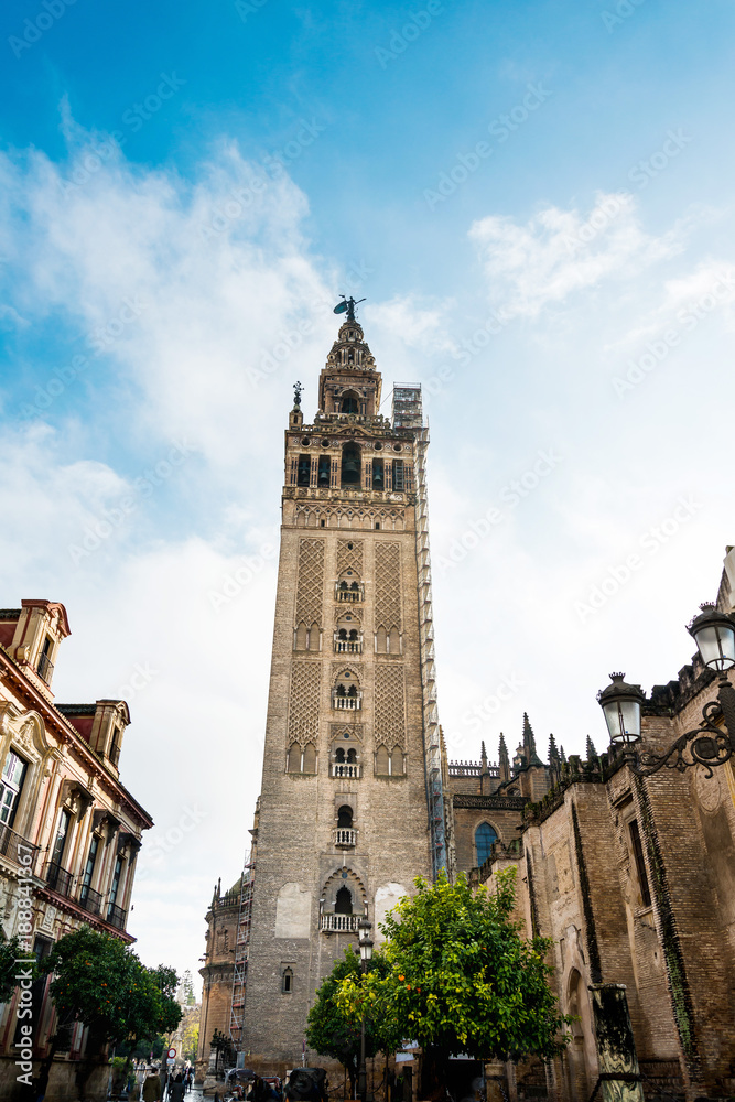 Traditional Cathedral building in Sevilla city, Spain