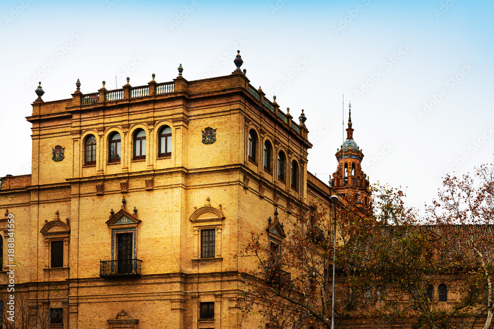 Fototapeta premium Antique building view in Old Town Sevilla, Spain