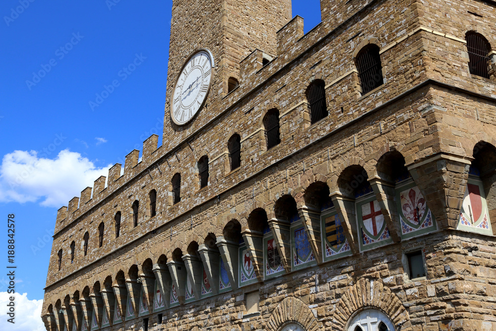 Fototapeta premium detail of clock in the old palace of Florence in Italy