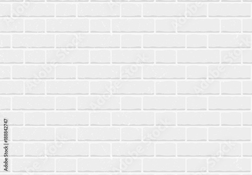 Seamless pattern white brick wall vector background